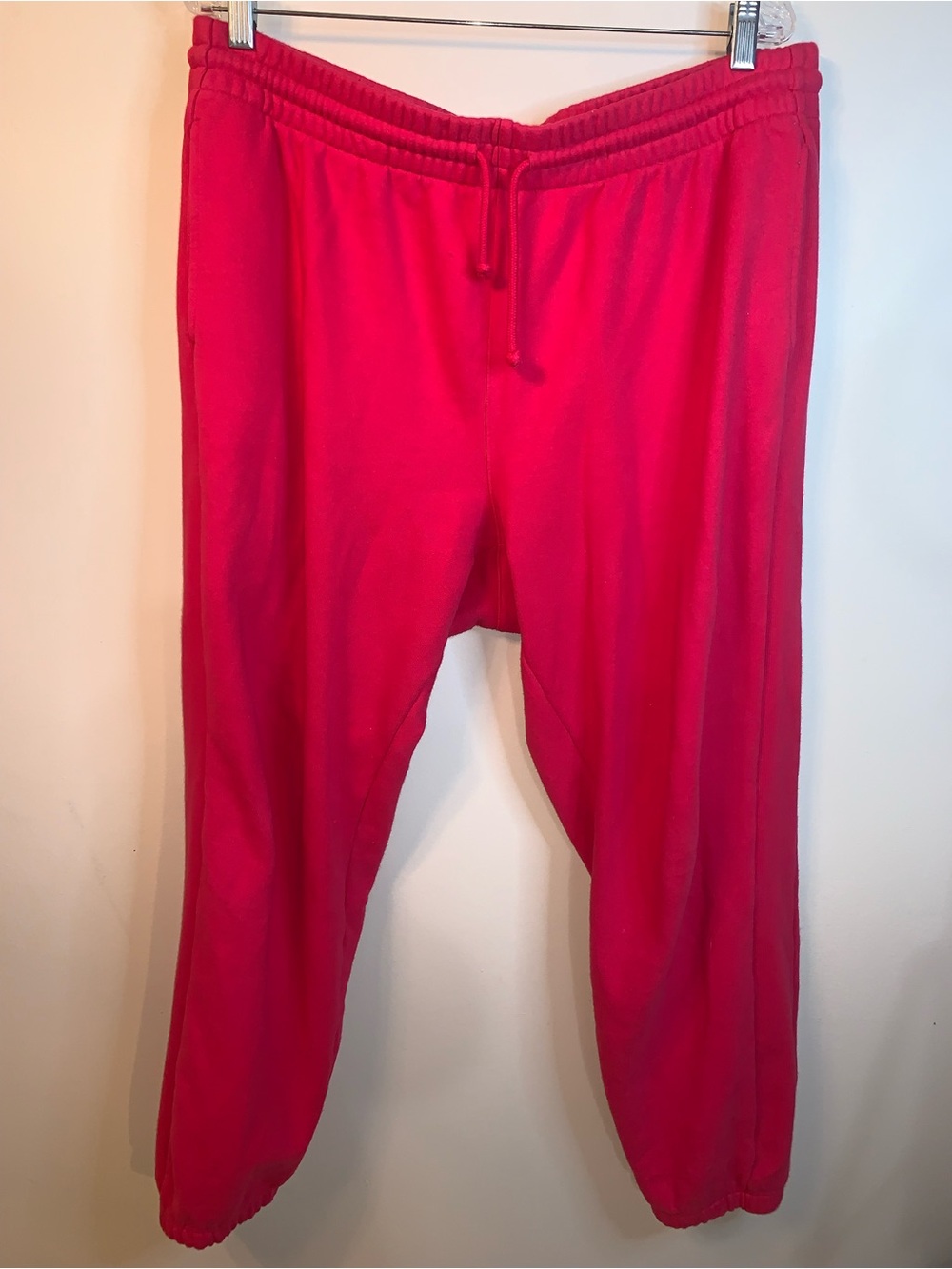 Aritzia TNA Terry Fleece Boyfriend Red Sweatpants XL